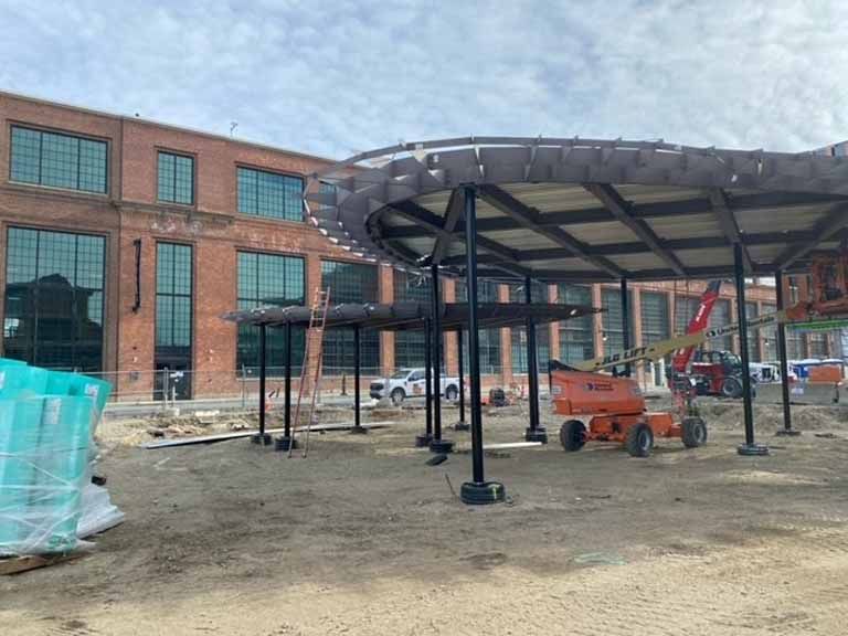 Curved Steel Canopy at Arsenal on the Charles